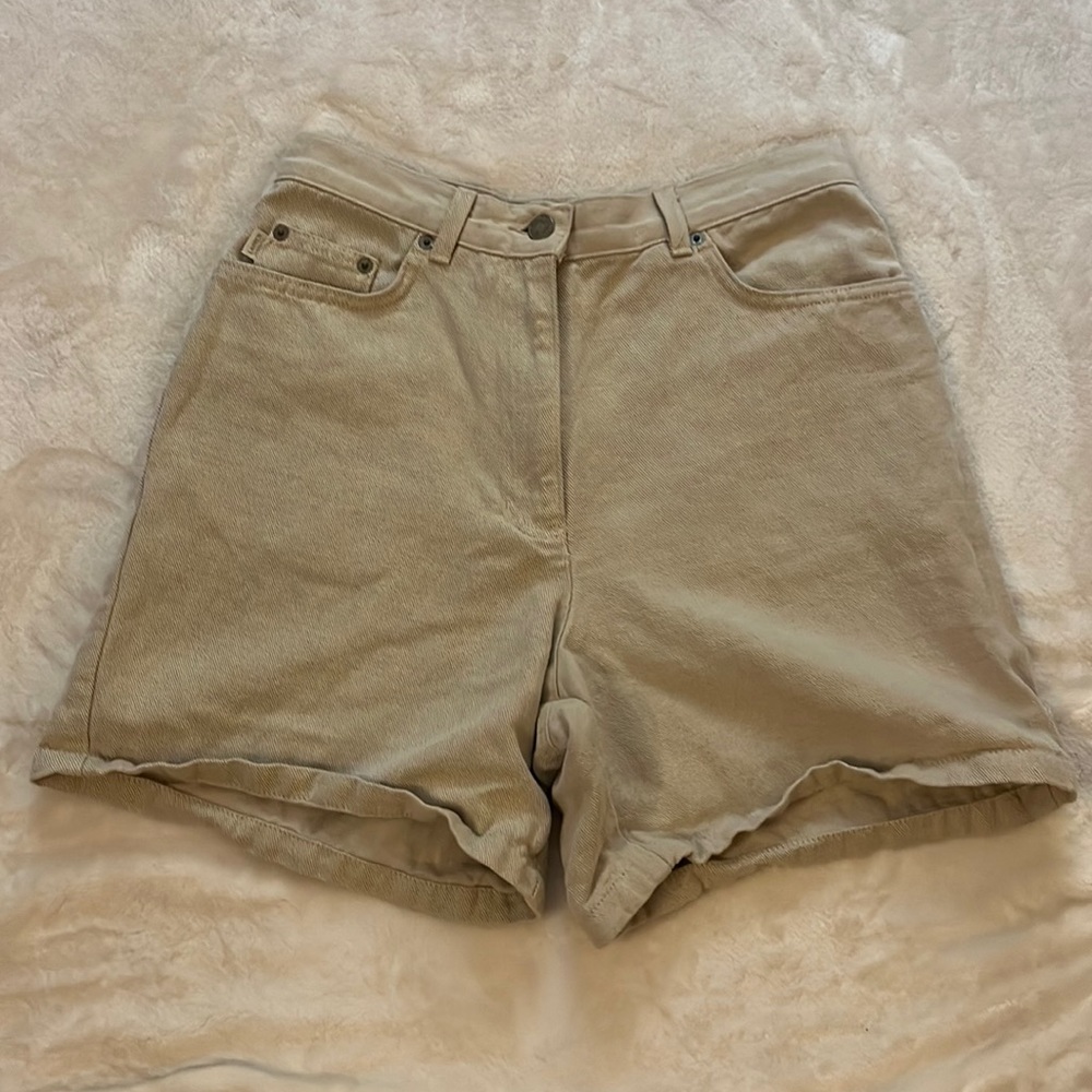Vintage Ralph Lauren cream denim shorts size 6